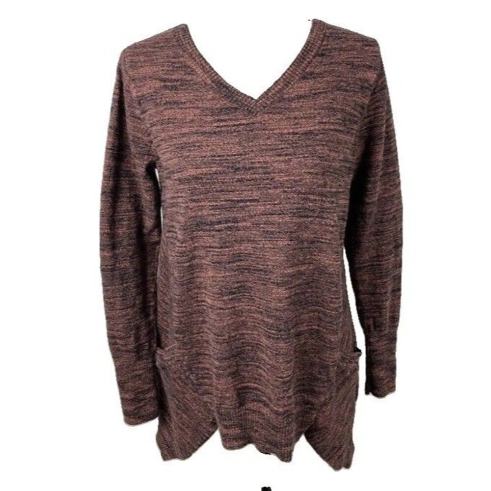 Logo Lori Goldstein Melange Heathered Cotton Cashmere Sweater -Size Small